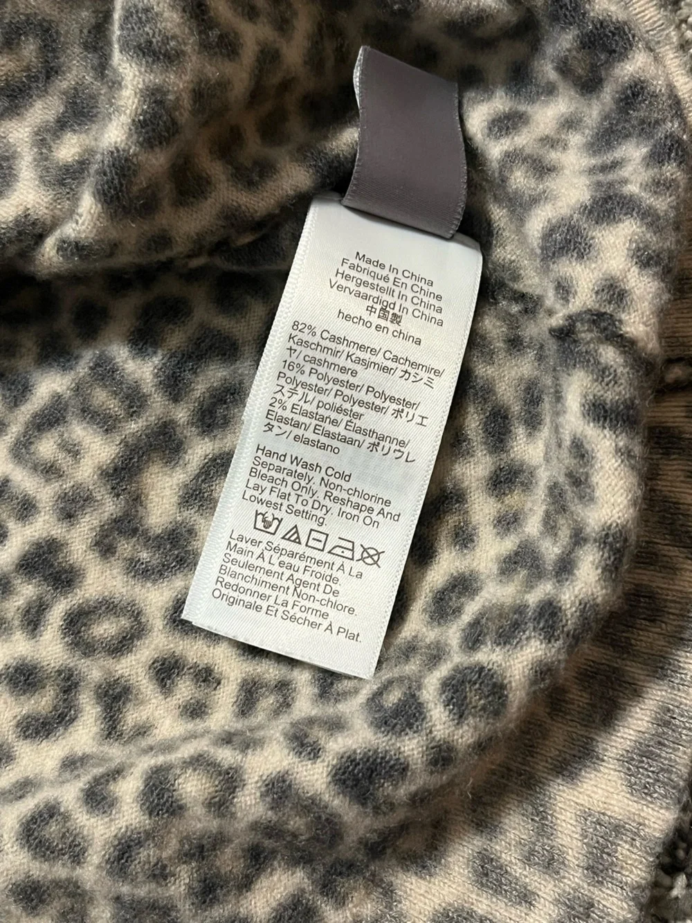 J. Crew Cashmere Lightweight Leopard Print Sweater
